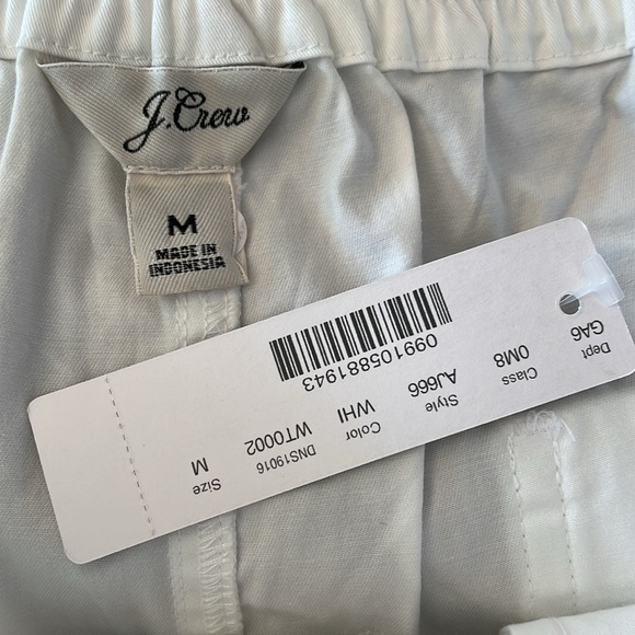 NWT J Crew White Cotton Chino Pull On Draw String Shorts. Seaside Style Size M - Picture 3 of 5